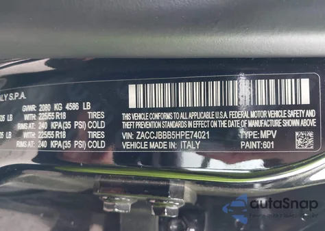 2017 Jeep Renegade Altitude 4X4 из США, поврежденный, VIN ZACCJBBB5HPE74021